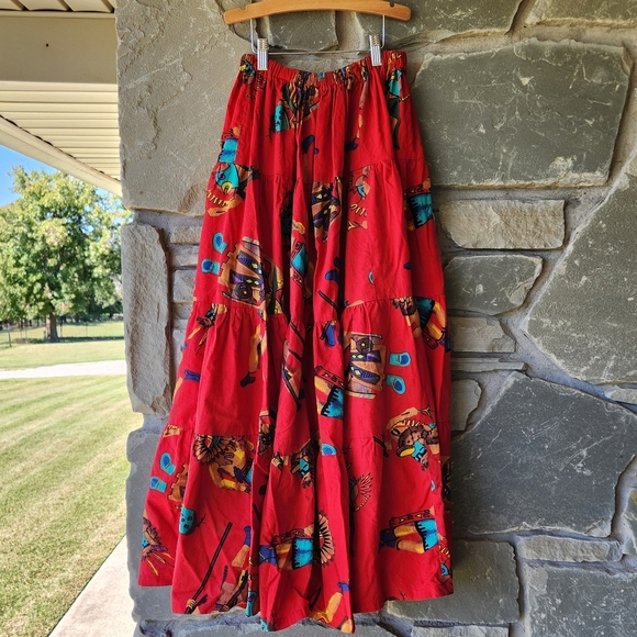 Vintage Handmade Native American Maxi Skirt - Picture 2 of 5